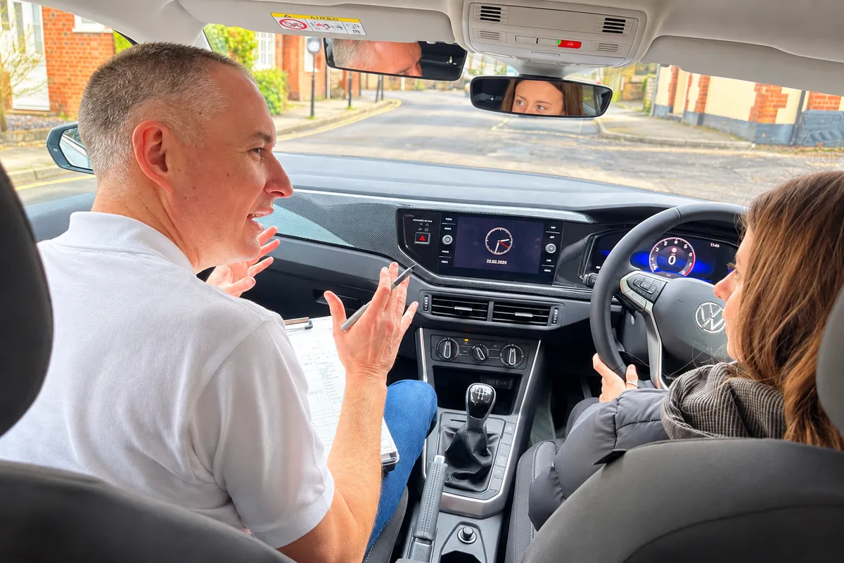 Geoff Newman teaching a driving lesson in Sevenoaks from the passenger seat