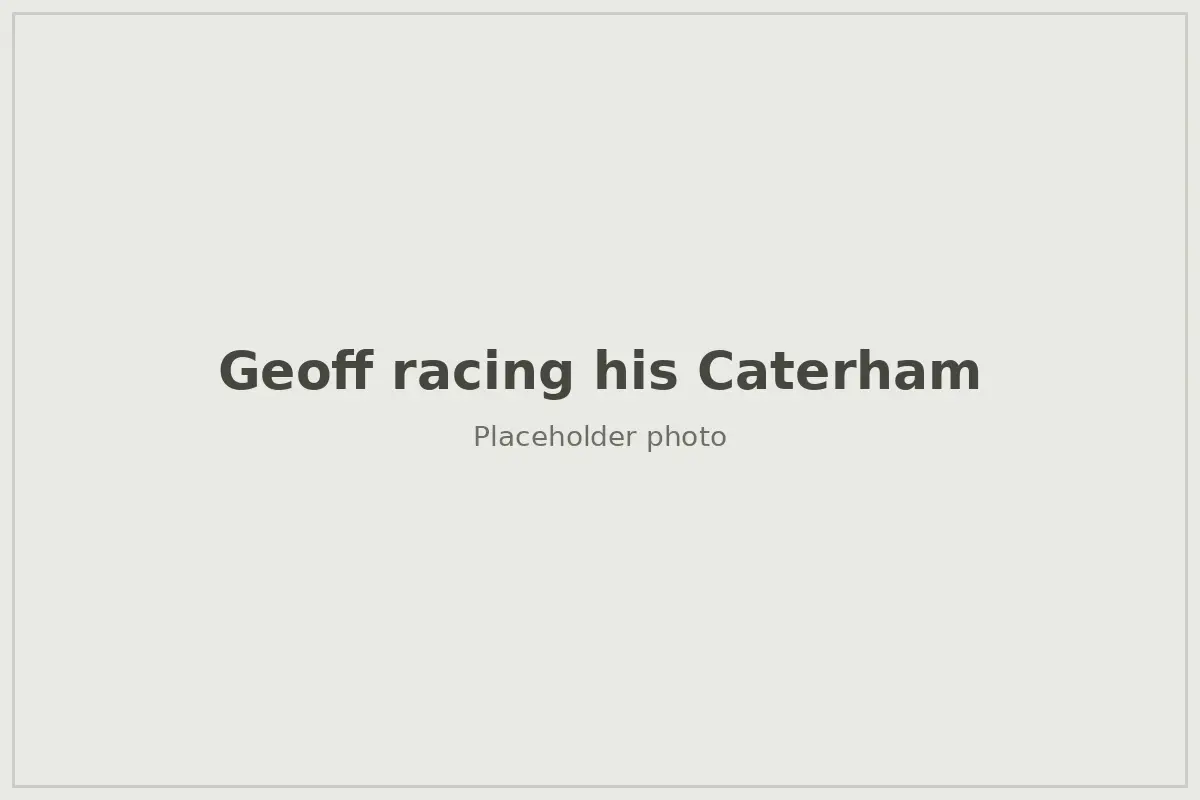 Geoff Newman racing his Caterham on track