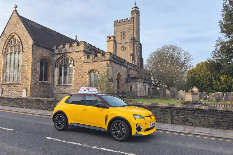 Rene, Geoff's electric Renault 5 automatic, outside St Nicholas Church in Sevenoaks